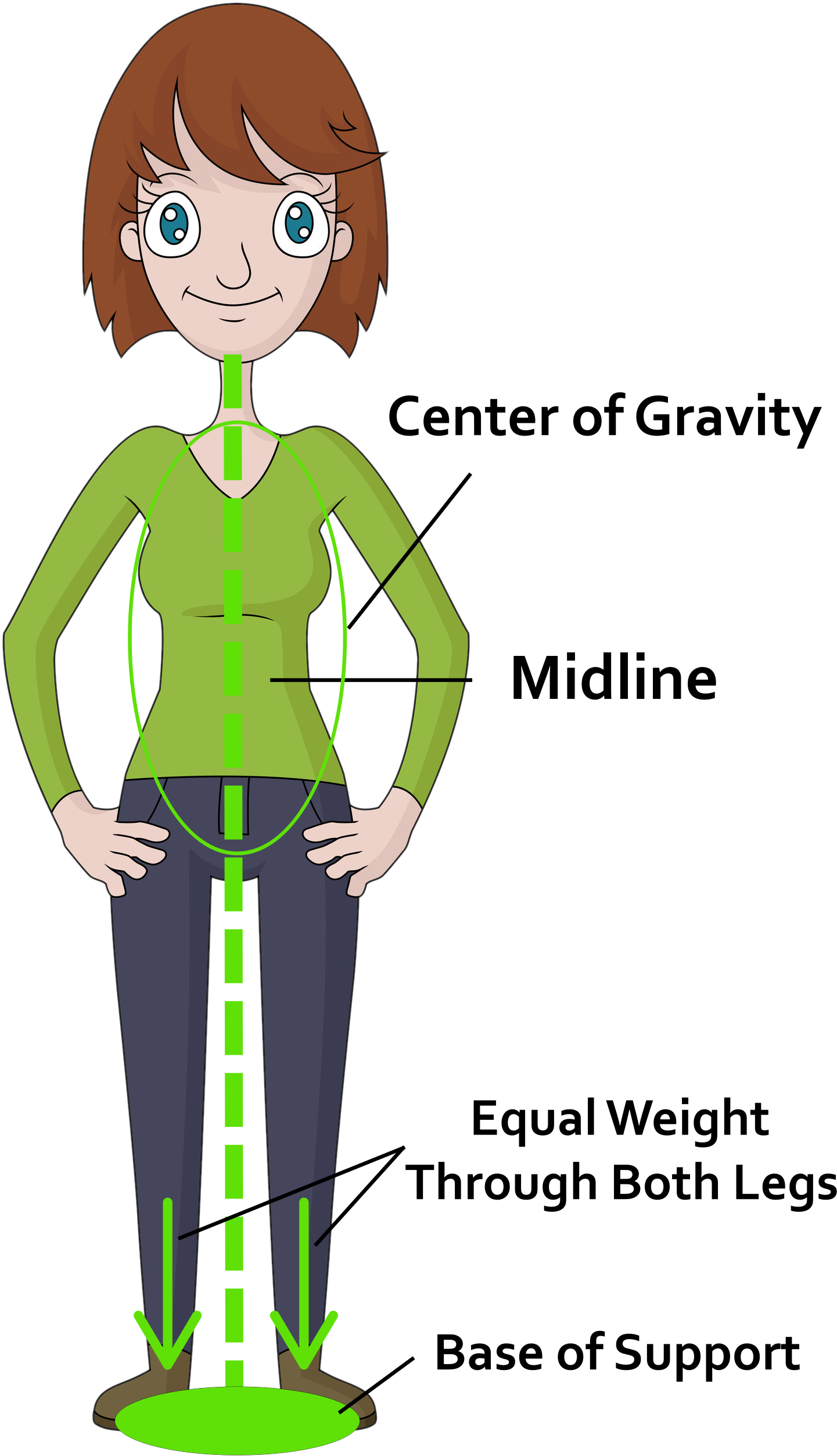 vector image of a female with balance symmetry