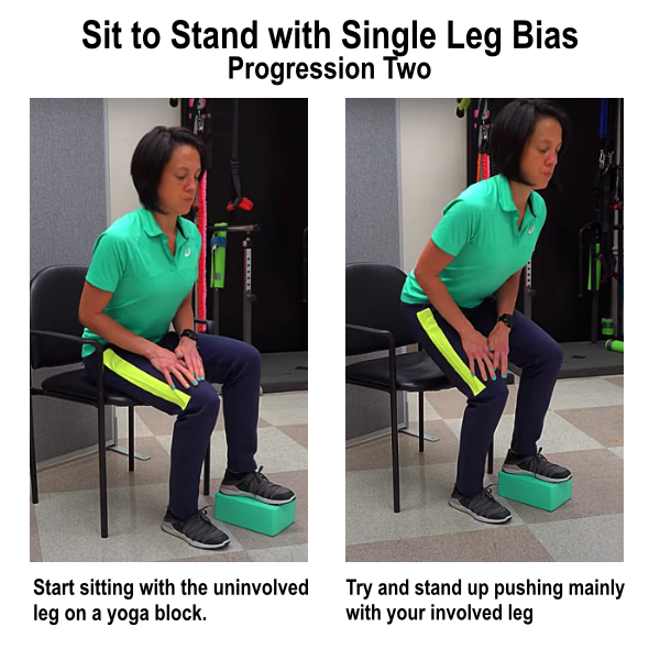 sit to stand with single leg bias