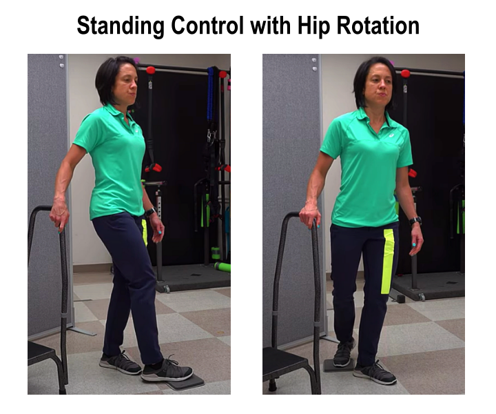 standing control exercise with hip rotation