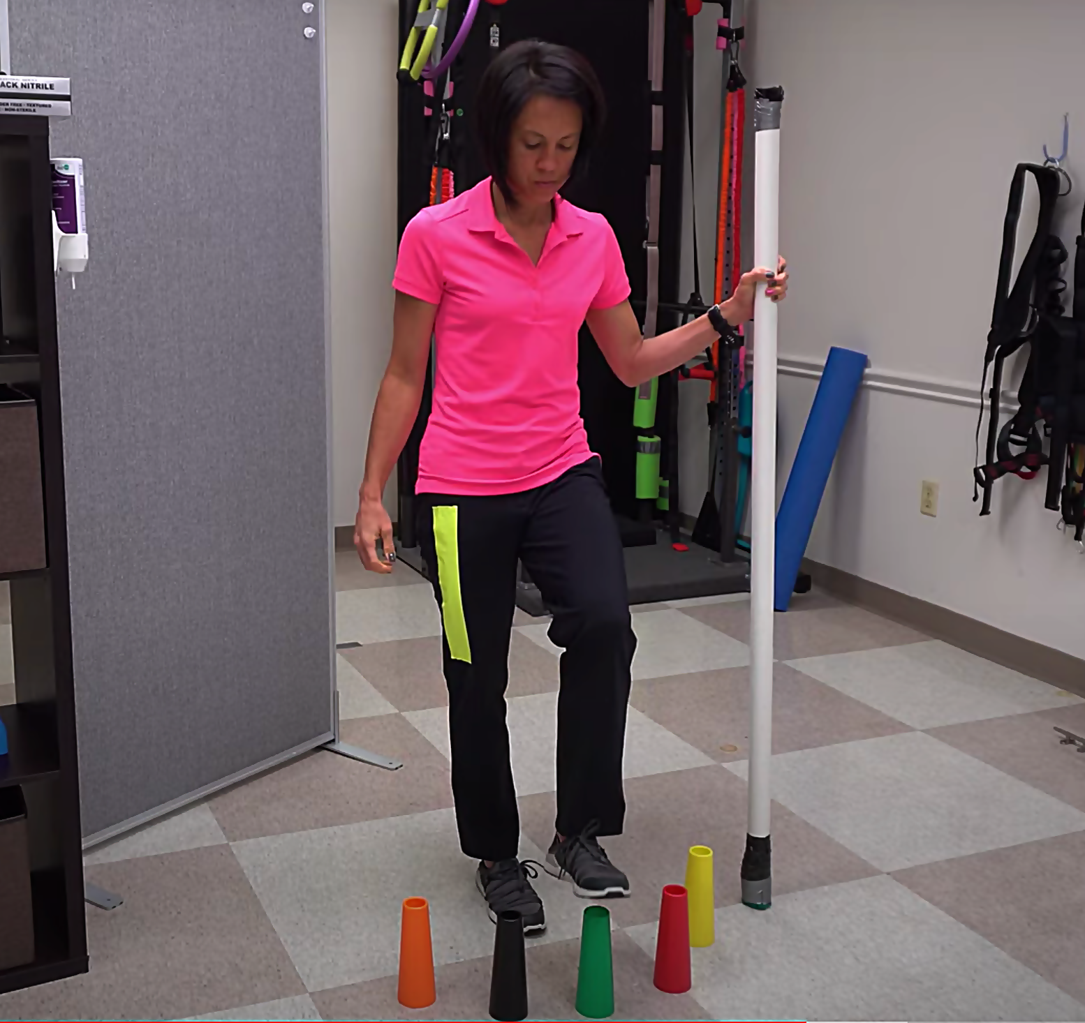 advanced walking exercise with stacking cones